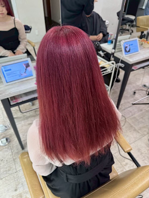 ピンクレッドカラー高発色カラー