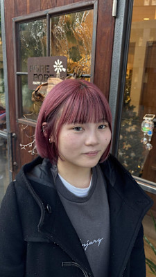 POREPORE　【谷保/国立】ボブ　ピンクカラー