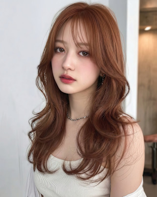 【上野】韓国風くびれヘア×アプリコットベージュ★小顔レイヤー