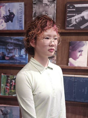 ブリーチパーマ アシメ レイヤーボブ