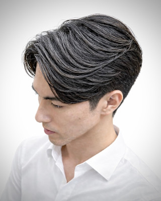 センターパートニュアンスパーマ