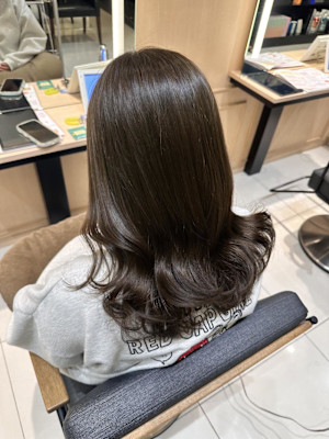 透明感カラー/ブリーチなしWカラー/髪質改善/伊勢原