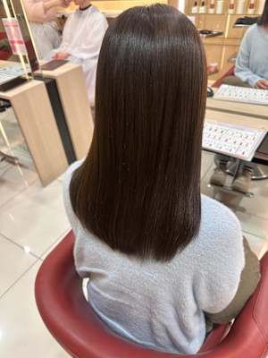 透明感カラー/ブリーチなしWカラー/髪質改善/伊勢原