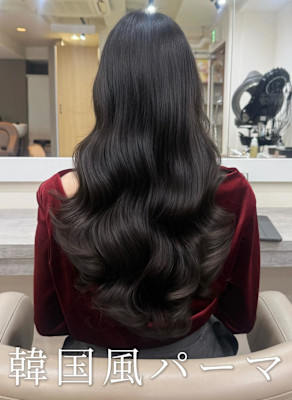 韓国風パーマ/コテ巻き風パーマ/ココアブラウンカラー/艶髪