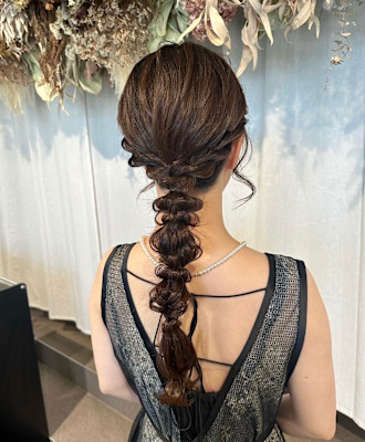 編みおろしヘアセット♪yu