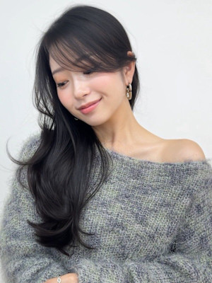 ダークグレージュカラー 透明感カラー 髪質改善 韓国ヘア