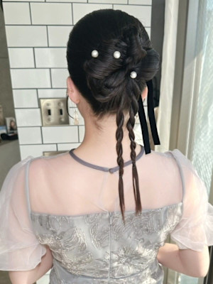 【ChaoMICHI yu-ka】編み下ろし 三つ編み 黒髪