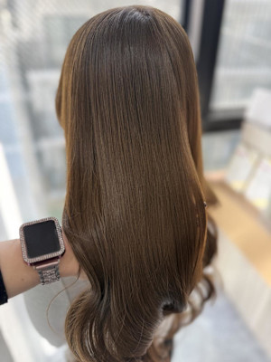 ハッシュカット/顔周りカット/ダークブラウン/シャギーカット