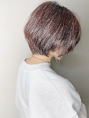 ナチュラルショート/ラベンダーグレー/シャギーショート