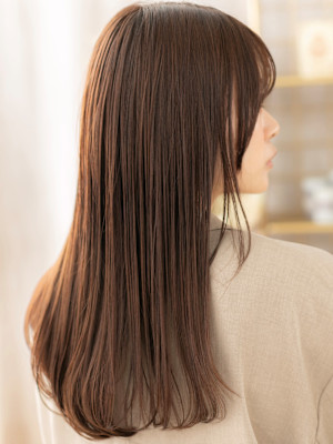 透け感ダークアッシュスーパーロングレイヤー　ミルクブラウンb