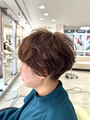 刈り上げ/30代/40代/50代/くせ毛風パーマ/ショート