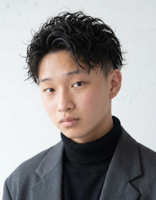 20代30代40代50代60代　メンズアップバングショート