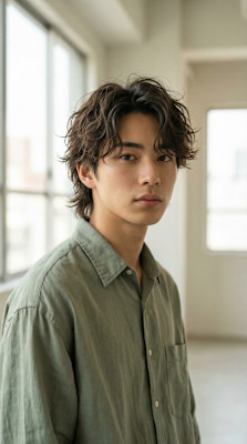 【メンズ◎】ニュアンスパーマ×無造作ウルフでこなれ感アップ