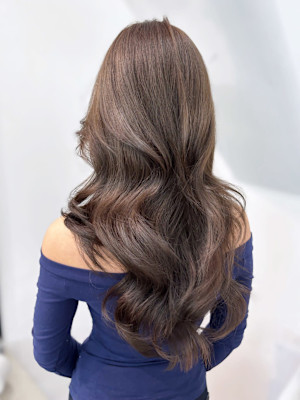 ロンググレージュ韓国ヘアオリーブベージュ_ba580701