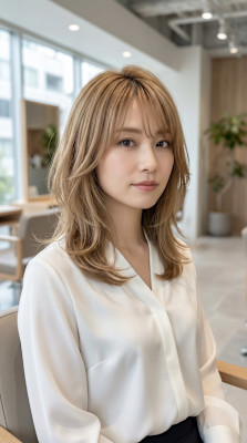 【大人可愛い】顔周りレイヤー×くびれミディ♪シアーベージュ