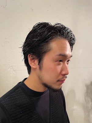 ナチュラルオールバックスタイル  アップバング/池田佑輔