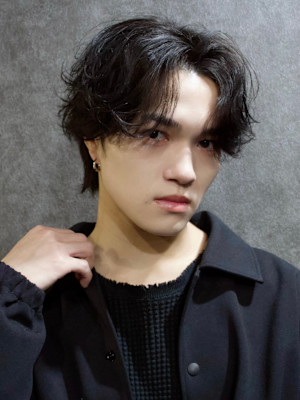 センターパート×スパイラルパーマ×カルマパーマ×大人men'