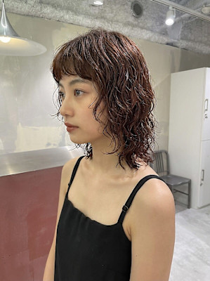 抜け感ウェーブボブ×ニュアンスパーマ