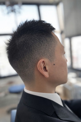 清潔感ビジネスショート×フェード