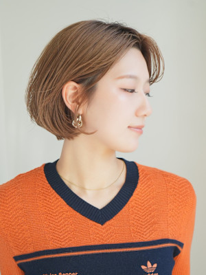 ショート・ボブ/丸顔/前髪あり/絶壁解消/20代/30代