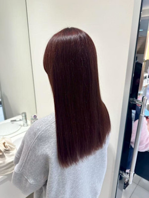 透明感カラー/ブリーチなしWカラー/髪質改善/伊勢原