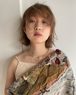 ラフ外ハネボブ×シアーベージュ