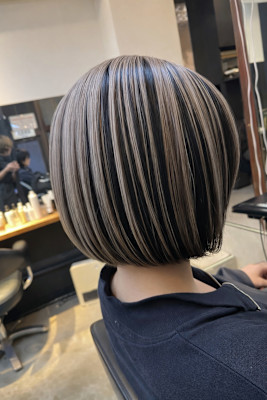 コントラストアンブレラカラー×ボブ