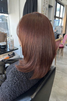 自然にまとまる縮毛矯正×レイヤーボブ