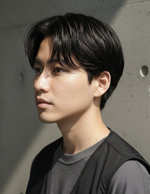 メンズ好印象タイトセンターパート♯61