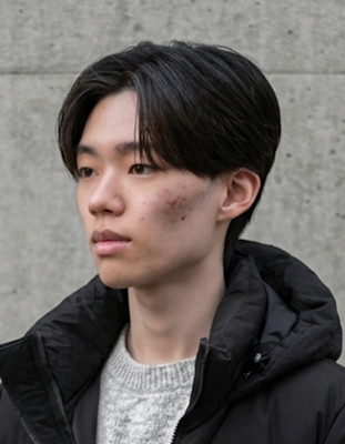 メンズ韓国風ナチュラルニュアンスセンターパート♯80