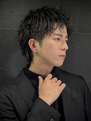 【ルーズショート】スパイキーショート/短髪/メンズパーマ