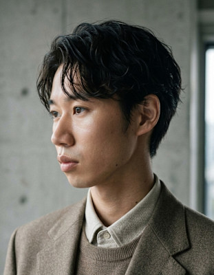 メンズナチュラル束感フェザーパーマ♯57