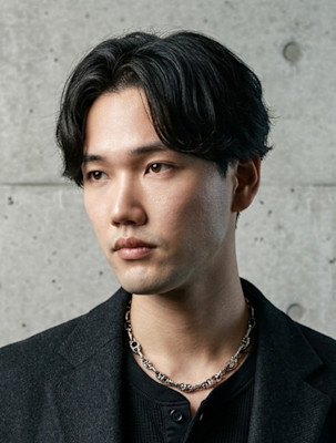 メンズ毛流れセンターパート♯22