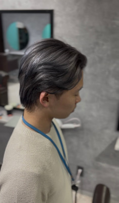 メンズ×2ブリーチシルバー×エンドカラー