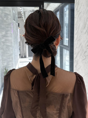 ハッシュカット/顔周りカット/ダークブラウン/シャギーカット