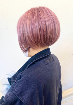 【morio成増/一戸】刈り上げミニボブピンクベージュ