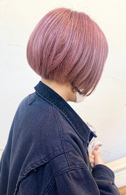 【morio成増/一戸】刈り上げミニボブピンクベージュ