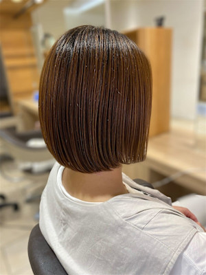 ボブ/ぱっつんボブ/ブラウン/ナチュラルブラウン