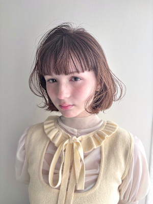 柔らか外ハネボブ×シアーベージュ