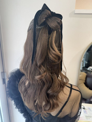 ハーフアップ/リボンアレンジ