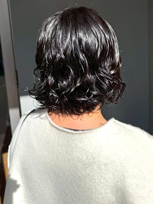 ショートパーマ ニュアンスパーマ 似合わせ 黒髪 30代