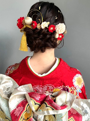和装ヘアスタイル 成人式 卒業式 着物ヘア アップスタイル