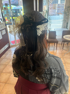 卒業式ハーフアップ