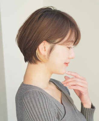 ショート・ボブ/丸顔/前髪あり/絶壁解消/20代/30