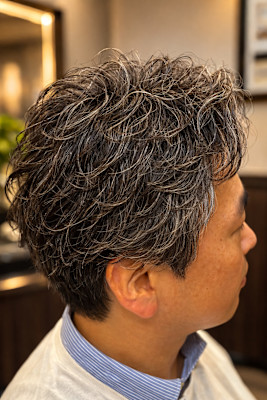 大人の色気グレーパーマスタイル