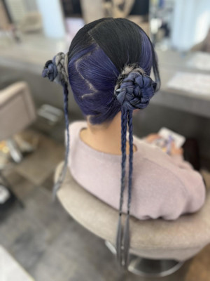 ハッシュカット/顔周りカット/ダークブラウン/シャギーカット