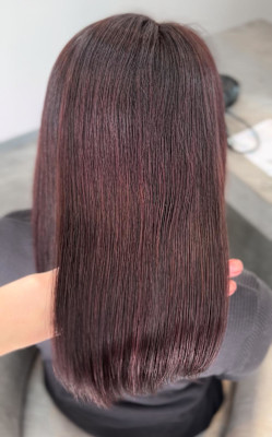 ハッシュカット/顔周りカット/ダークブラウン/シャギーカット