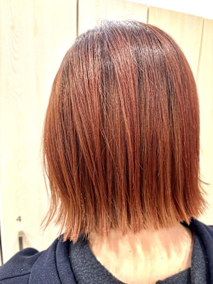 大人ボブ/イルミナカラー/オレンジブラウン