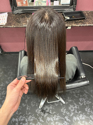 髪質改善　ダークブラウン　白髪ぼかし　カラー　