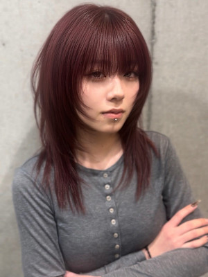 ハッシュカット/韓国レイヤー/ミディアムレイヤー/韓国ヘア